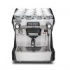 Front view of the Rancilio Classe 5 USB espresso machine in Anthracite Black, with 1 group at traditional height with volumetric dosing controls.
